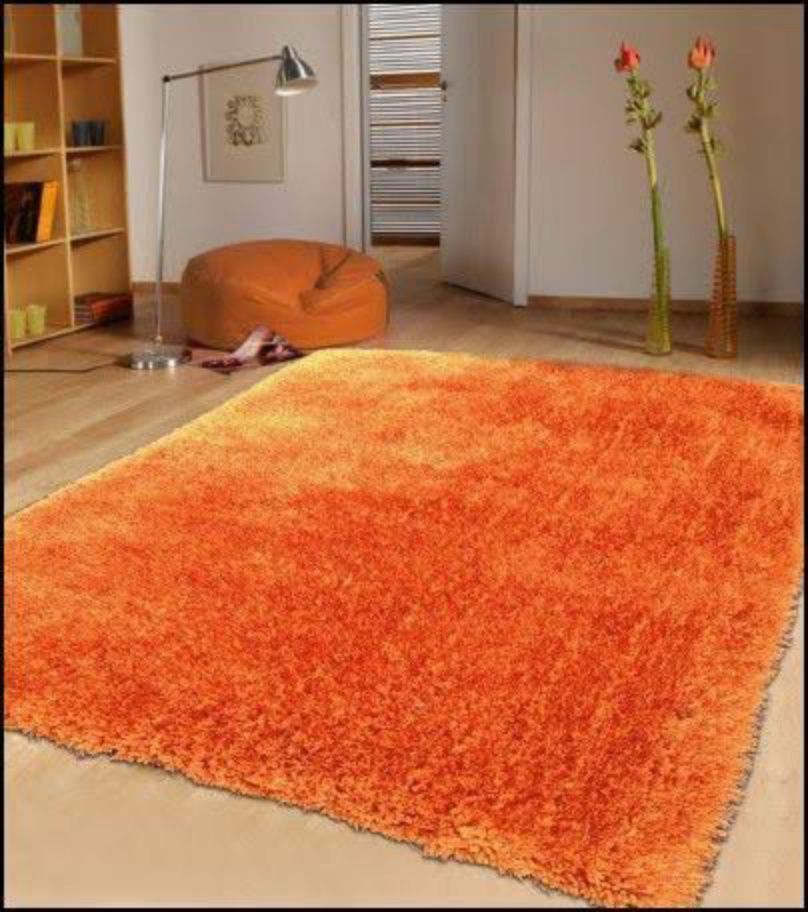 Fluffy Carpet Orange Shaggy & Foldable Rug Orange 200 x 150 Shop