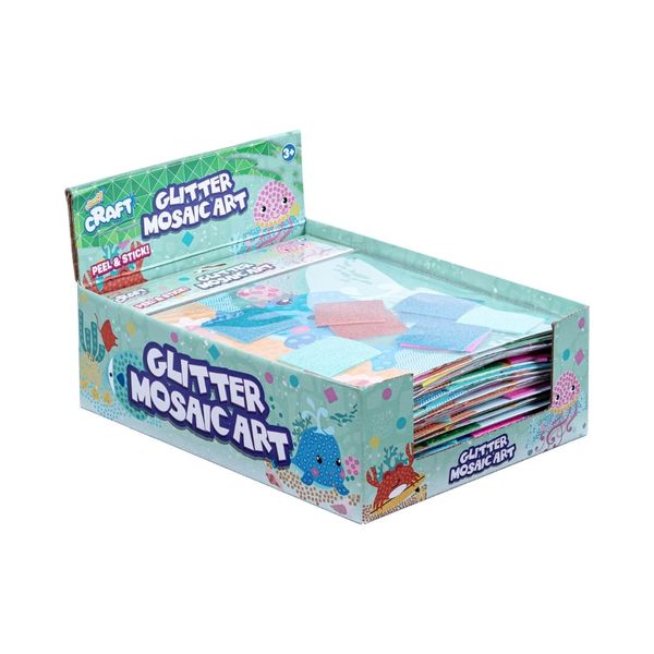 Ooozy Craft Glitter Mosaic Art Kit - 20 Piece Party Pack for Kids-DIY Craft