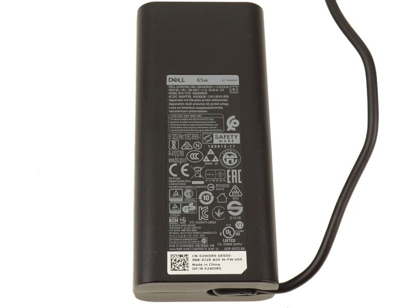 Dell OEM Genuine 65-Watt USB-C Charger AC Power Adapter - 65W - 2WDR5