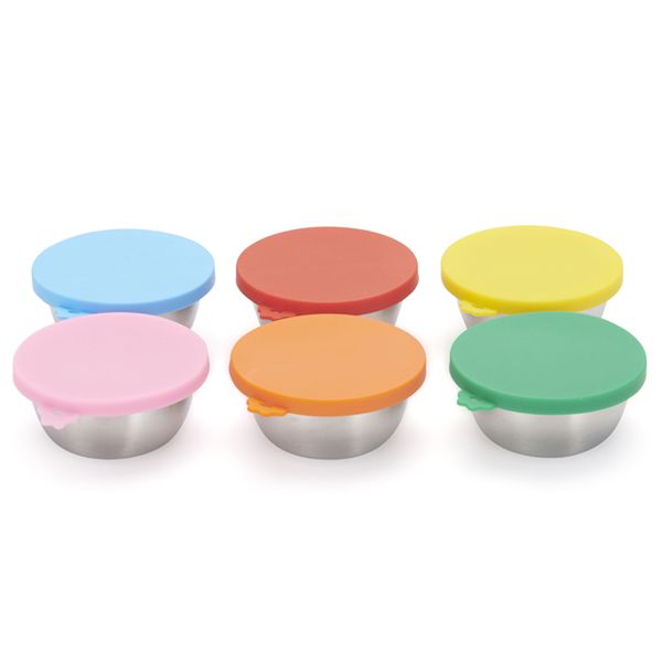 Kitchen Kult Stainless Steel Sauce and Snack Containers w/ Lids (6 x50ml)