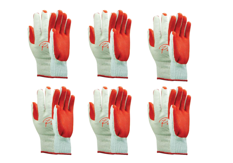 6 Pack Passion Crayfish Rubber Coated General Gloves
