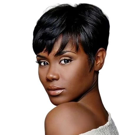 Glueless Wig Non Lace Human Hair Wig Short Bob Pixie Cut Wig -GoldenPerfect Image