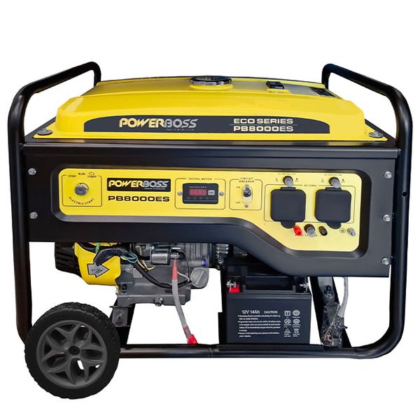 PowerBoss 8kVA Electric Start Petrol Generator (PB8000ES) - Black/Yellow