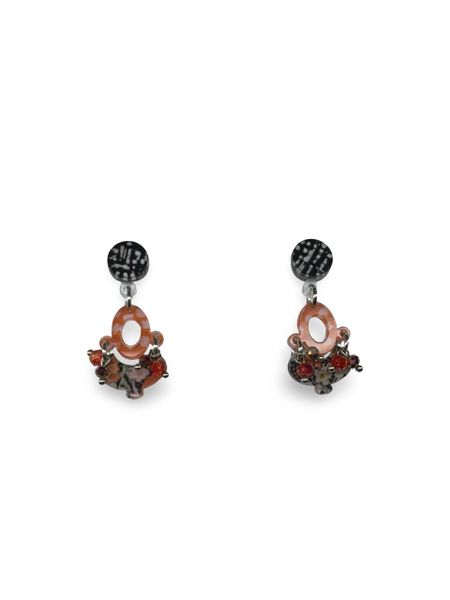 Lilly K Designs Grey, Mint &amp; Orange Plexiglass Drop &amp; Dangle Earrings 58204