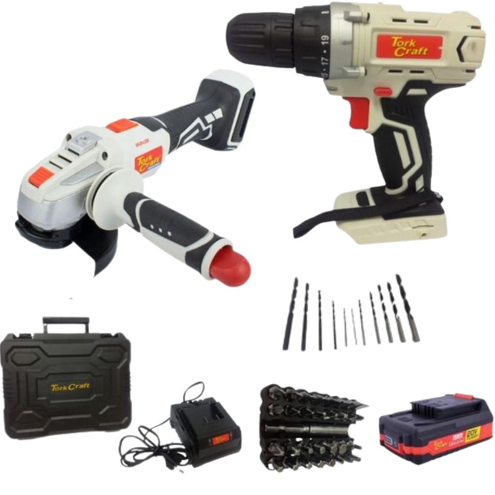 Tork Craft Cordless Drill With Brushless Angle Grinder Shop Today Get It Tomorrow