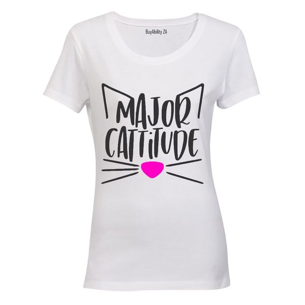 Major Cattitude - Ladies - T-Shirt - White