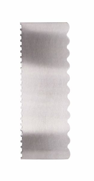 Stainless Steel Patterned Edge Dough Cake Scraper 21cm