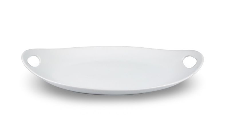 Verge Ceramic Oval Platter With Handles - 36x25x5cm