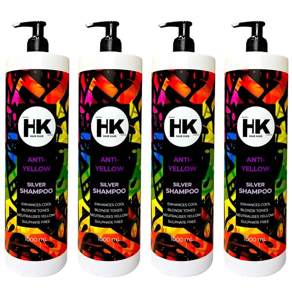 HK Sulphate Free Anti-Yellow Silver Shampoo 1000ml 4 Pack