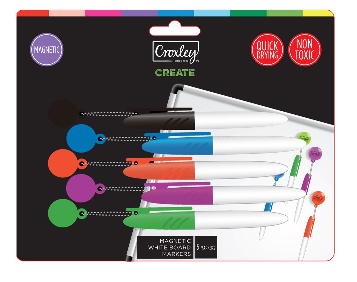 Croxley Mini Whiteboard Markers 5 Pack Buy Online in South Africa