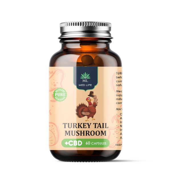 Medlife Turkey Tail 1200mg with CBD - 60 Capsules