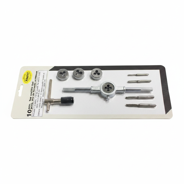 Krafft 10 Piece Metric Tap &amp; Die Set 3-6mm for Metalworking