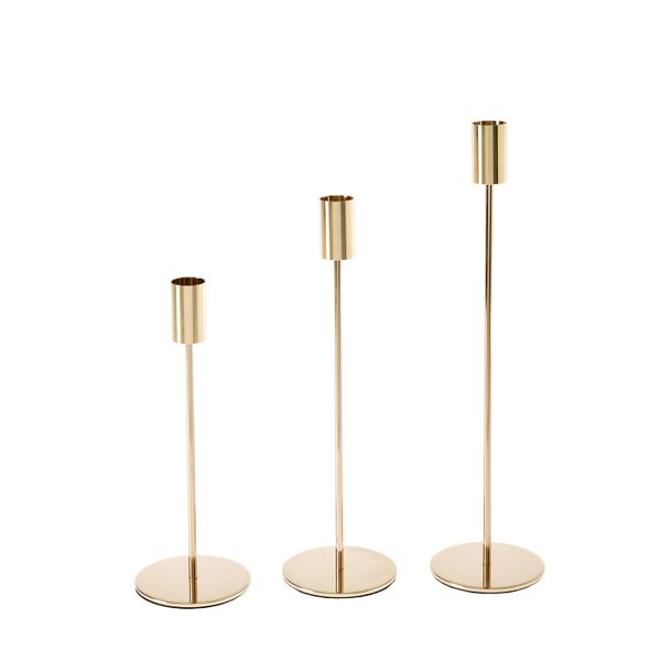 George &amp; Mason - Taper Candlestick Holders - Set of 3 Gold