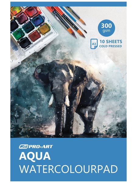 Pro-Art Cold-Pressed Aqua Watercolour Pad A3 - 10 sheets 300gsm