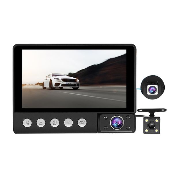 DH - 1080P Wide Angle Dash Cam With 3 Cameras