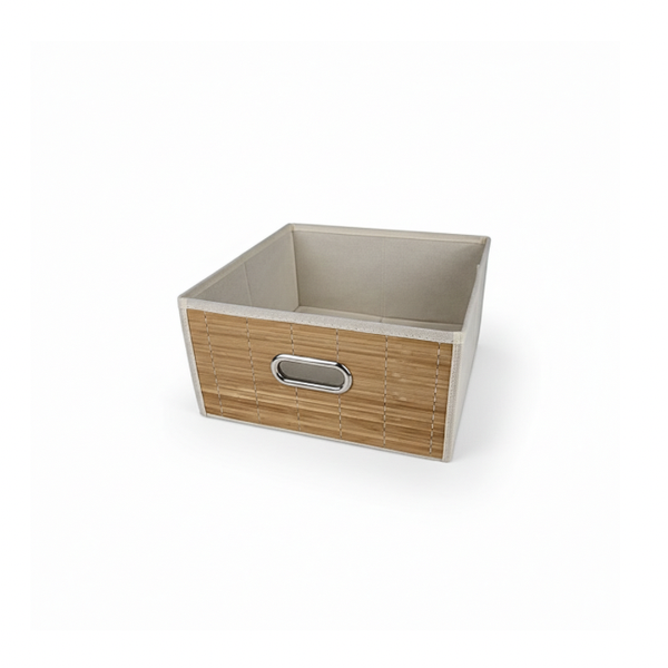 Stylish Non-Woven Bamboo Storage Box - Structured, Sustainable Organisation