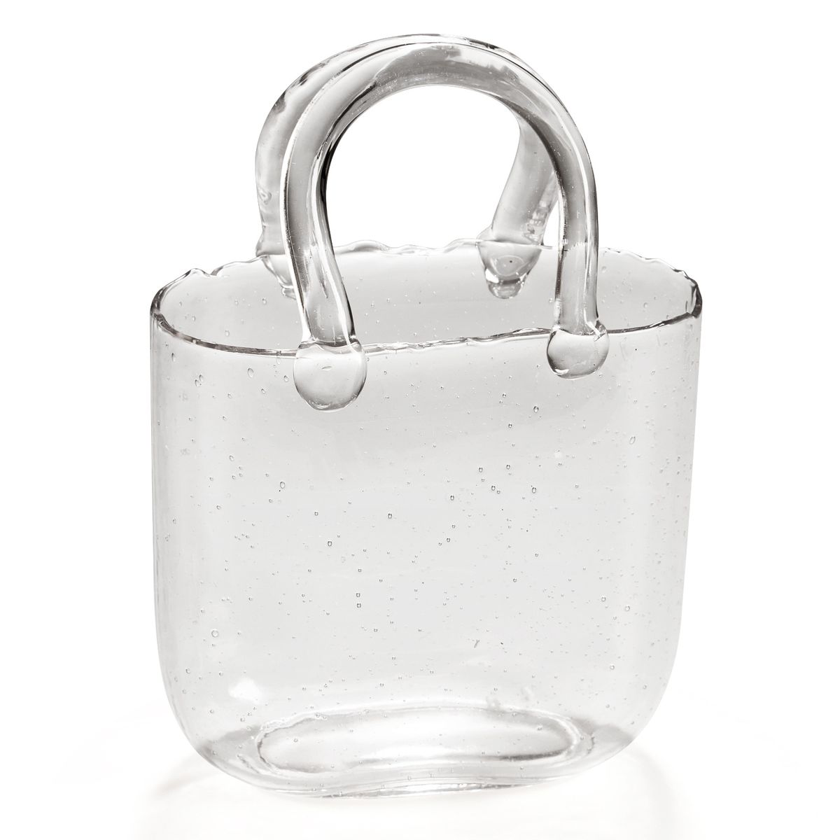 Chenshia Glass Handbag Flower Vase Clear Fish Bowl for Home Office Decor