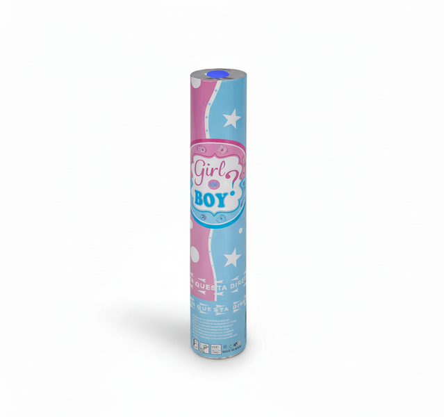 Blue Confetti Cannon for Gender Reveal Parties - Biodegradable