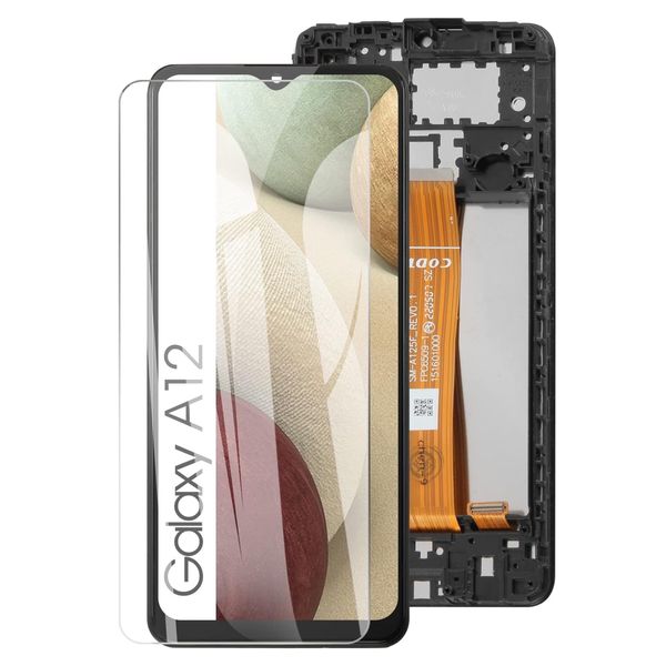 LCD Screen and Digitizer Full Assembly with Frame Samsung A12