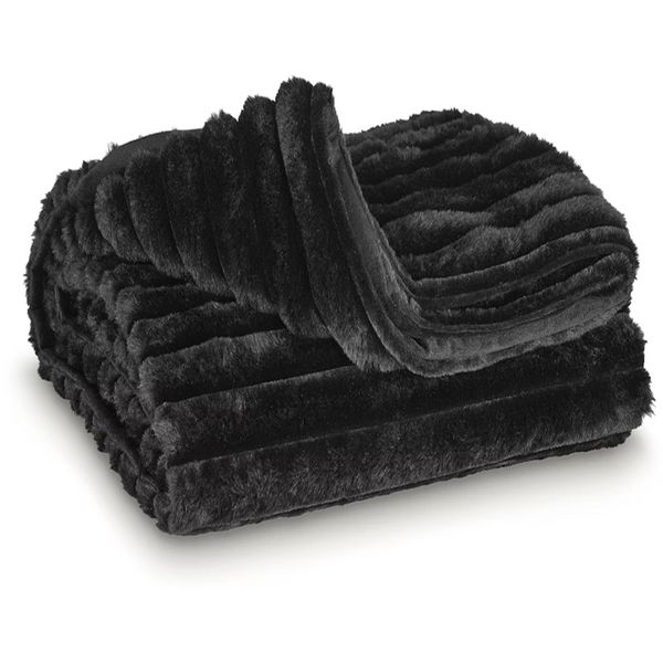3 Piece Rabbit Faux Fur Blanket