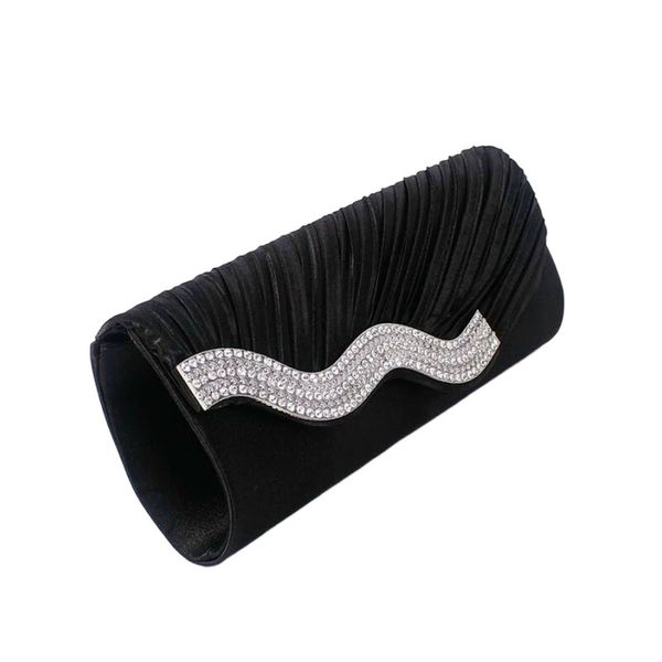 Ladies Fashion Pleated Diamond-Studded High-End Banquet Clutch