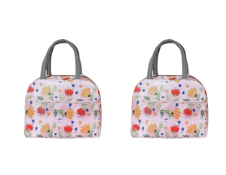 2 Pack Insulated Lunch Bag -169 Pink Flowers