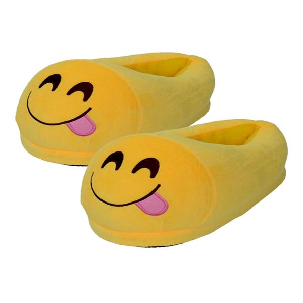 Slippers - Soft Plush Emoji Slippers - Tongue Size 41-43