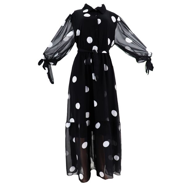Blackcherry - Ladies Ladies Polka Dot Button Shirt Dress