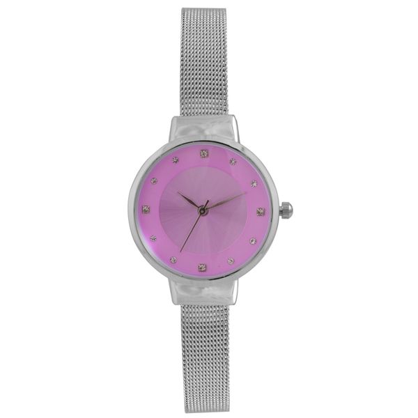 Digitime Rosalie Mesh Watch [Silver &amp; Lilac]