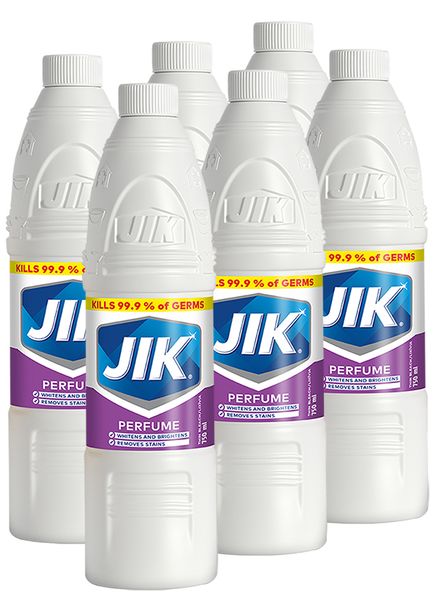 JIK 6 x 750ml, Germ Killing, Liquid Thin Bleach, Stain remover, Perfumed