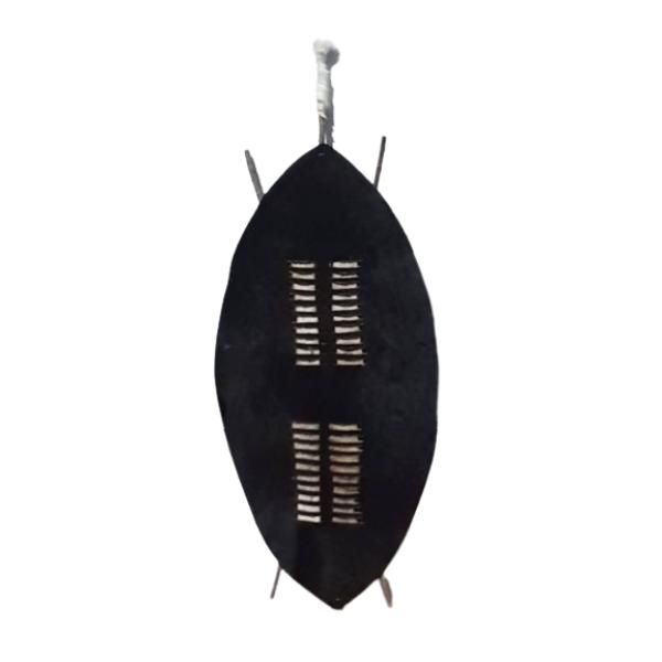 XXL Black Zulu 55cm Tall Authentic African Warrior Shield Made of Cowhide