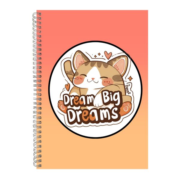 Dreams A4 Notebook Spiral and Lined Trendy Cat Lovers Graphic Notepad 240