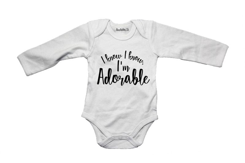 I Know I'm Adorable - Long Sleeve - Baby Grow