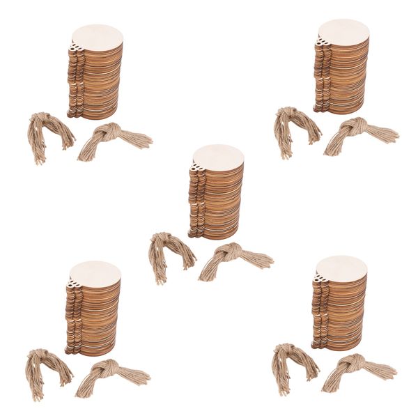 50Pcs Diy Craft Wooden Round Bauble For Christmas Decoration