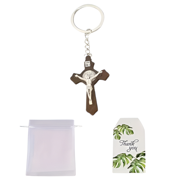 Exorcism Saint Benedict CSPB Cross Keyring With Bag And Thank You Card Gift