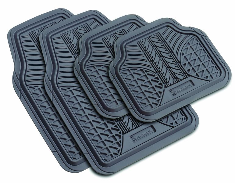 Michelin - 4X4 Floor Car Mat 4 Piece Set - Heavy Duty Rubber - Grey