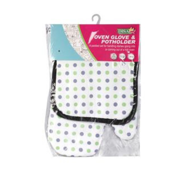 Potholder &amp; Oven Glove Cotton 2 Piece