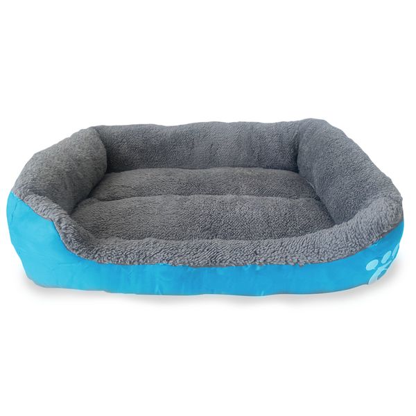 Dog Bed - Faux Fur Washable Deluxe Cushion – Medium - Blue