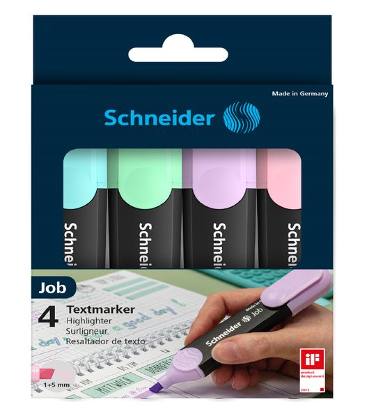Job Pastel Wallet Of 4 Highlighter