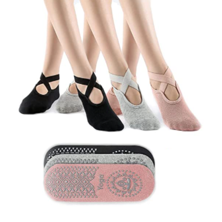 3 Pairs Non-Slip Gripper Soles Yoga Socks for Women