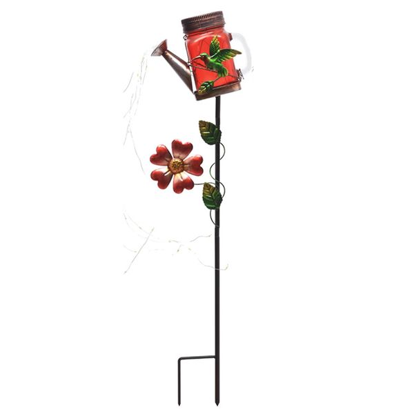 Solar Watering Can Garden Lawn Decorative Lights - Humming Bird