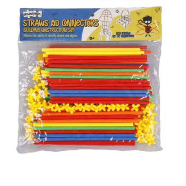 100 Plastic Straws And 50 Connectors