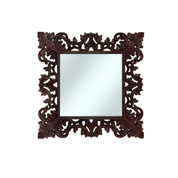Baron Art Decor Square Mirror Dark Brown