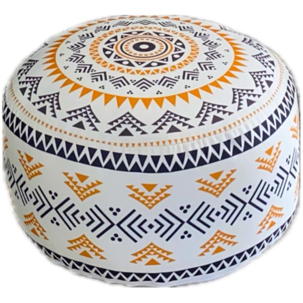 Creative Deco Plush Bohemian Ottoman Round Pouf
