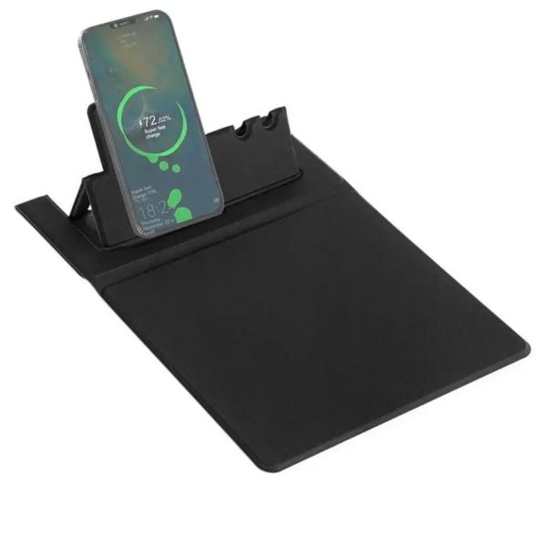 15W Fast Charging Wireless Mouse Pad with Foldable Pen and Phone Holder