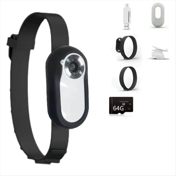 Hd 1080P Dog Tracker Collar No Wifi Needed Cat Camera White