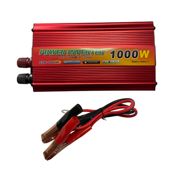 Power inverter 1000W – DC 12v to AC 220V – Assorted colours