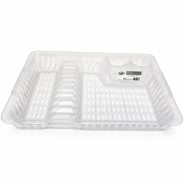 Clear Dish Drainer Rack with Cutlery Holder
