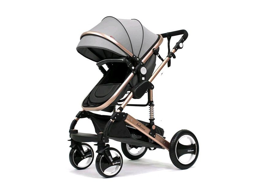 Belecoo- Q3 Baby Stroller Pram 2 in 1 Grey