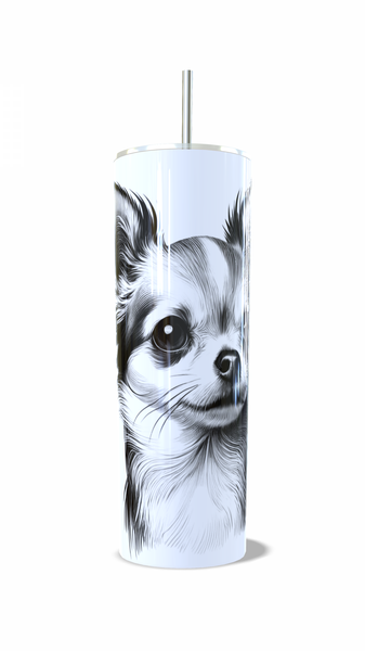 Chihuahua print on a White Aluminum 1 Pack 0.6 L Tumbler